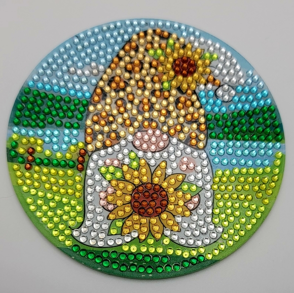 Sunflower Cheetah Hat Gnome Summer Coaster - Picture 2 of 3